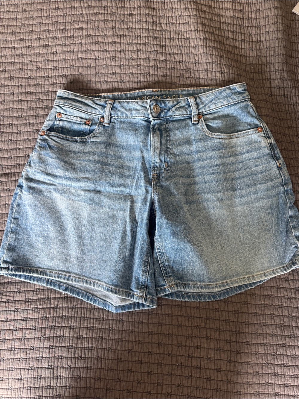 American Eagle Outfitters Light Blue Denim Low Rise Baggy Shorts
